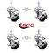 Service Caster 3 Inch Phenolic Wheel Swivel 3/8 Inch Threaded Stem Caster Set with Brake SCC SCC-TS20S314-PHR-TLB-381615-4 - alternate 3